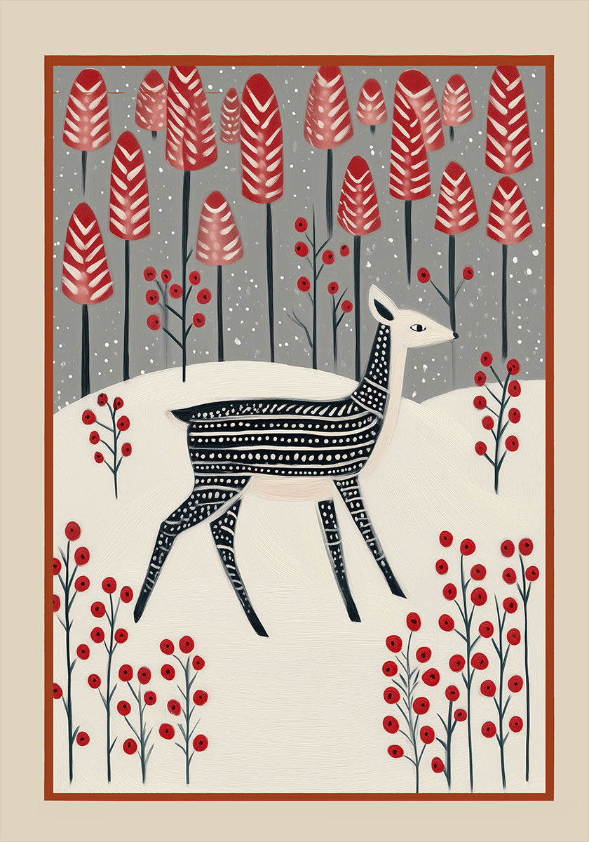 Fawn In a Winter Landscape (NEW) - Posterbox