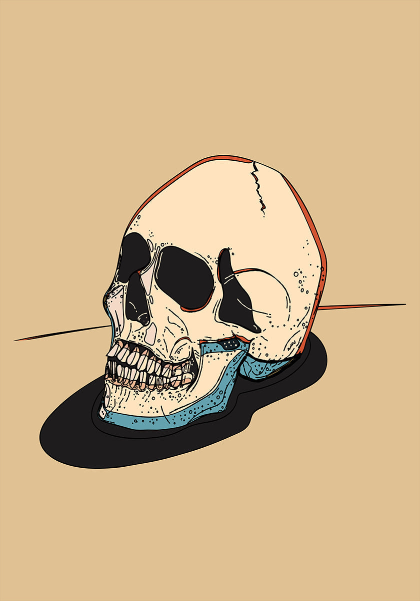 Lebka Ilustrace Na Béžové Pozadí Plakátu