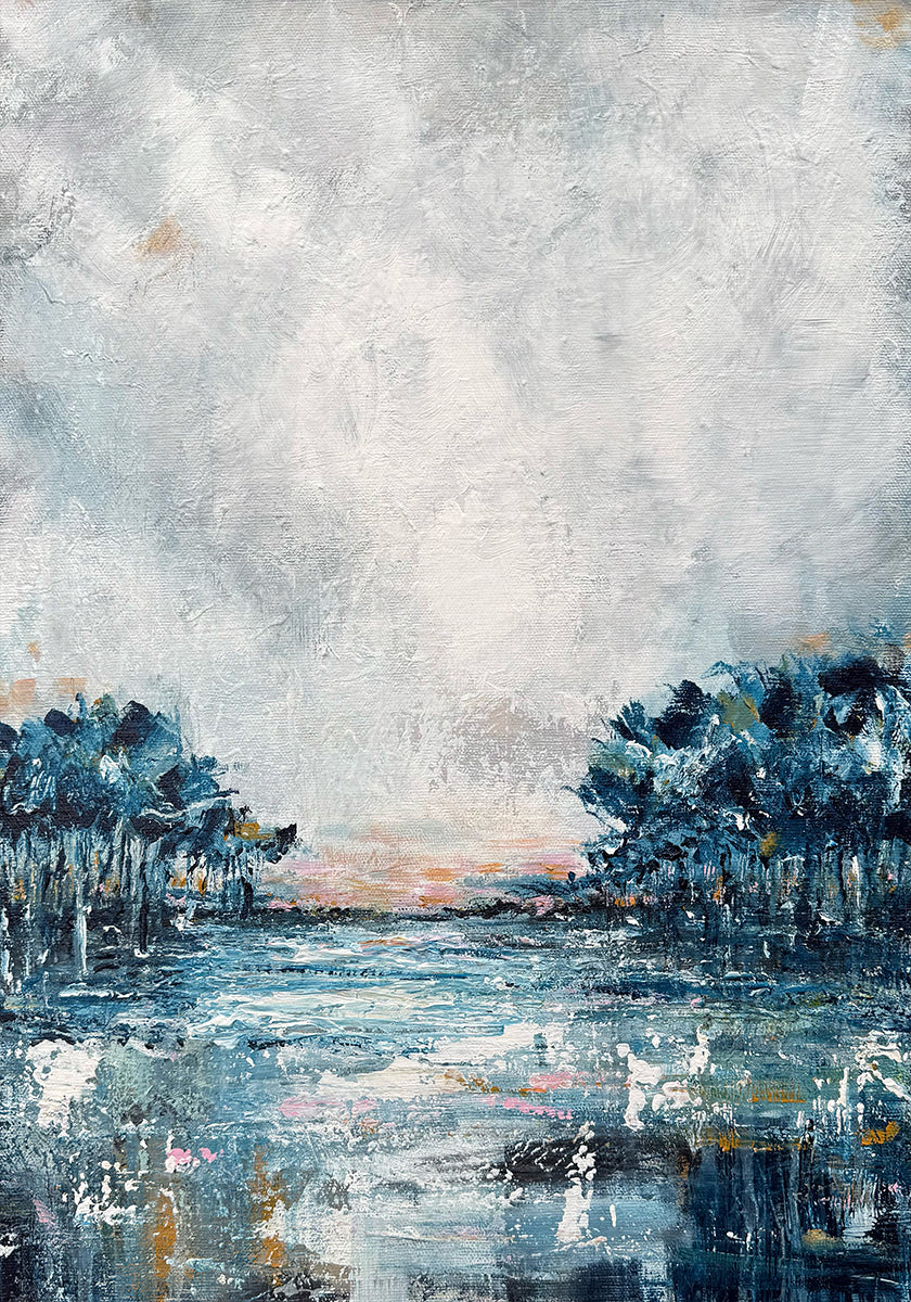 Zimní modrý plakát