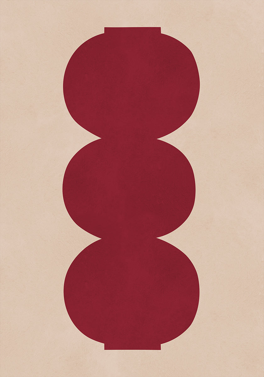 Crimson symmetrical Shapes Plakat - Posterbox