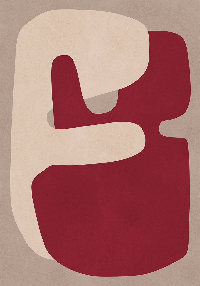 Červené geometrické tvary plakát