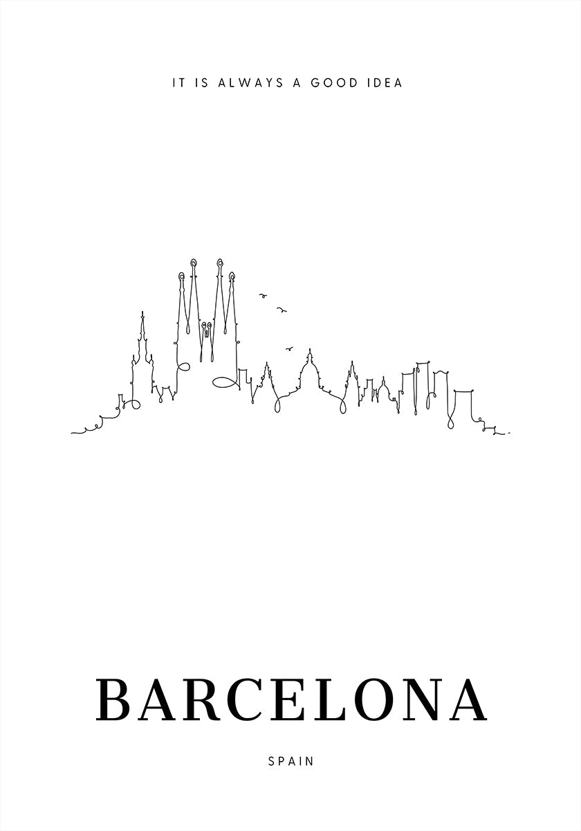 Barcelona - Skyline (NEW) - Posterbox