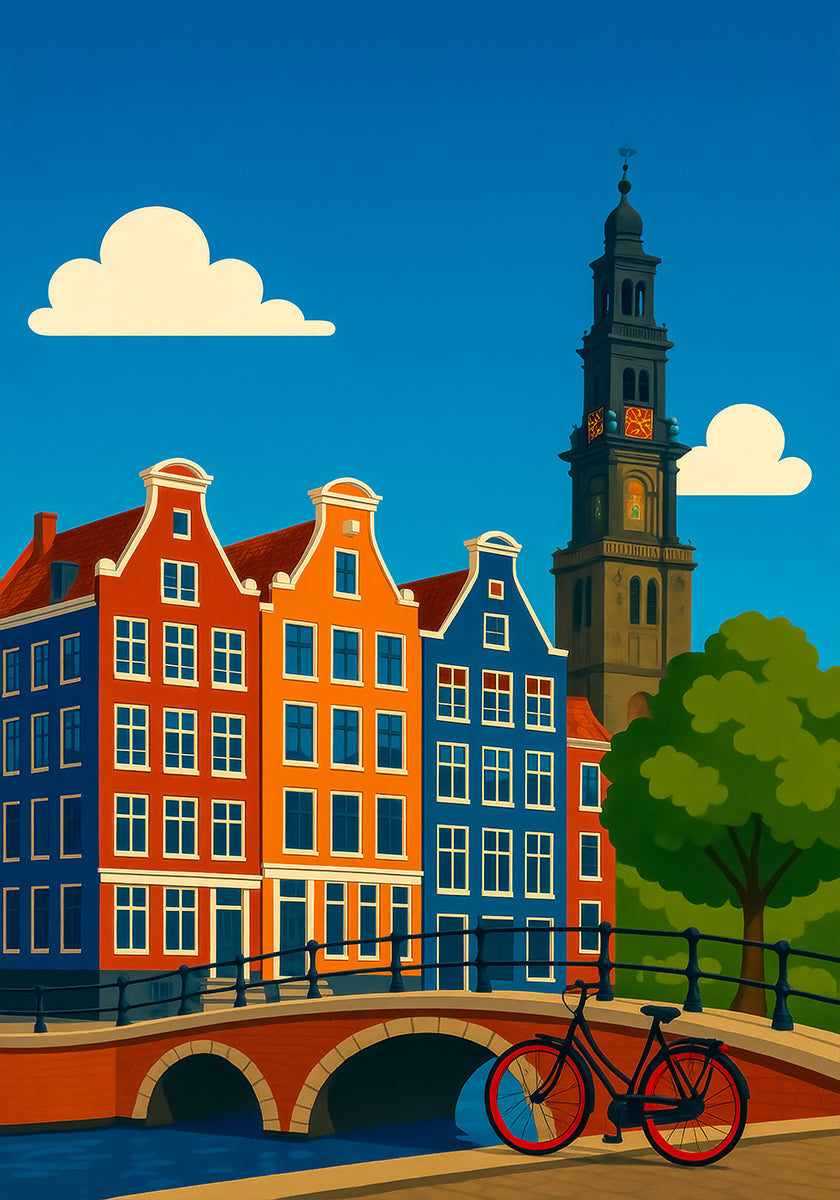 Amsterdam kanál a kolo plakát