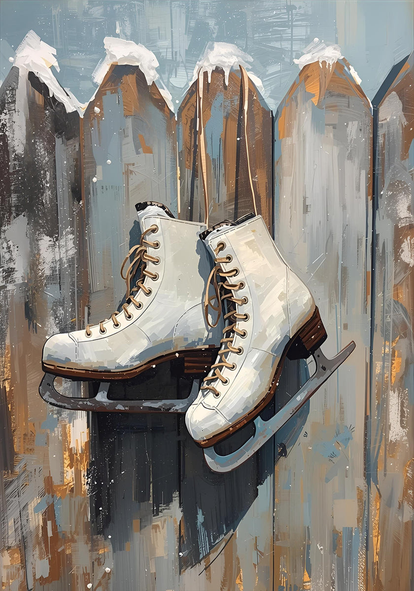 Plakát Schlittschuhe am Zaun