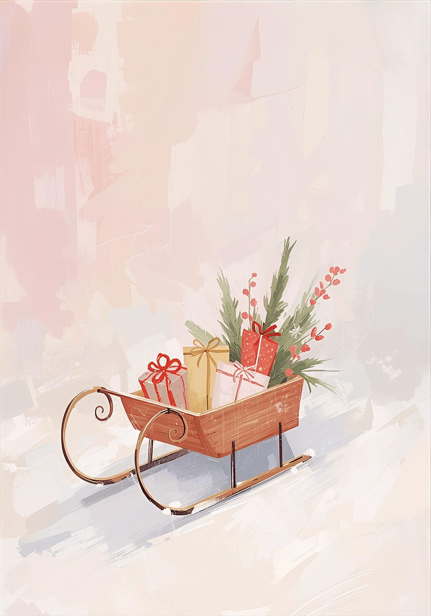 Plakát Schlitten mit Geschenken