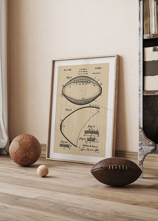 Football Patent 1938 (NEW) - Posterbox