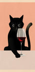 Cat &amp; Wine Plakat - Posterbox