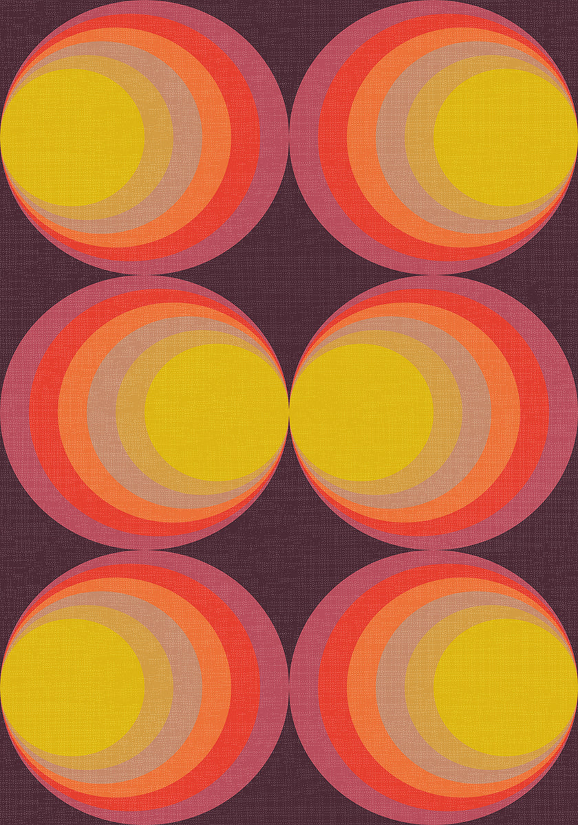 Retro Gradient Circles Plum Red (NEW) - Posterbox