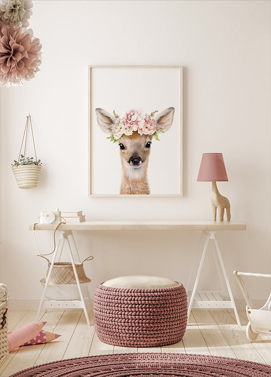 Floral Baby Deer (NEW) - Posterbox