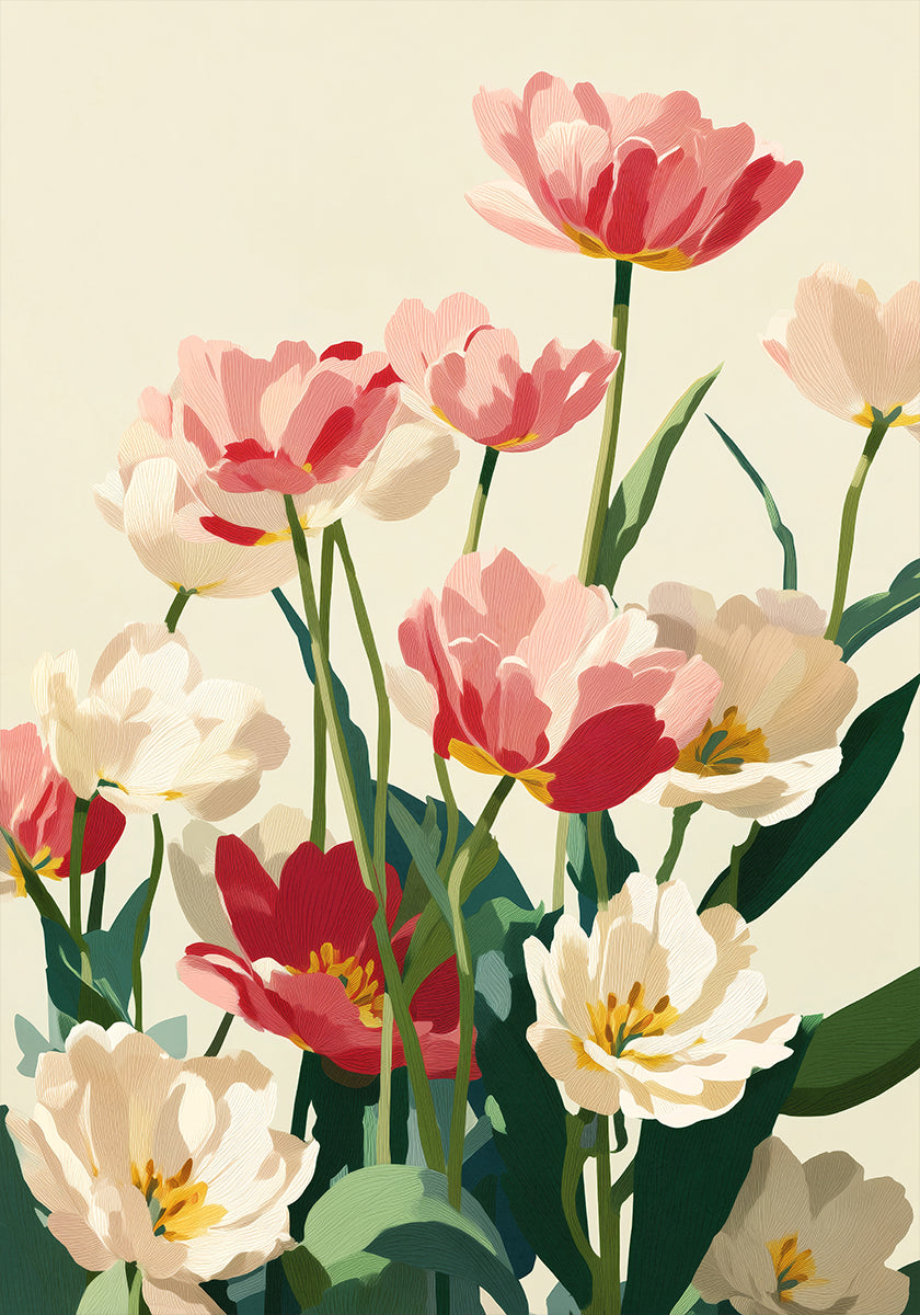 Coral Tulips In Bloom (NEW) - Posterbox