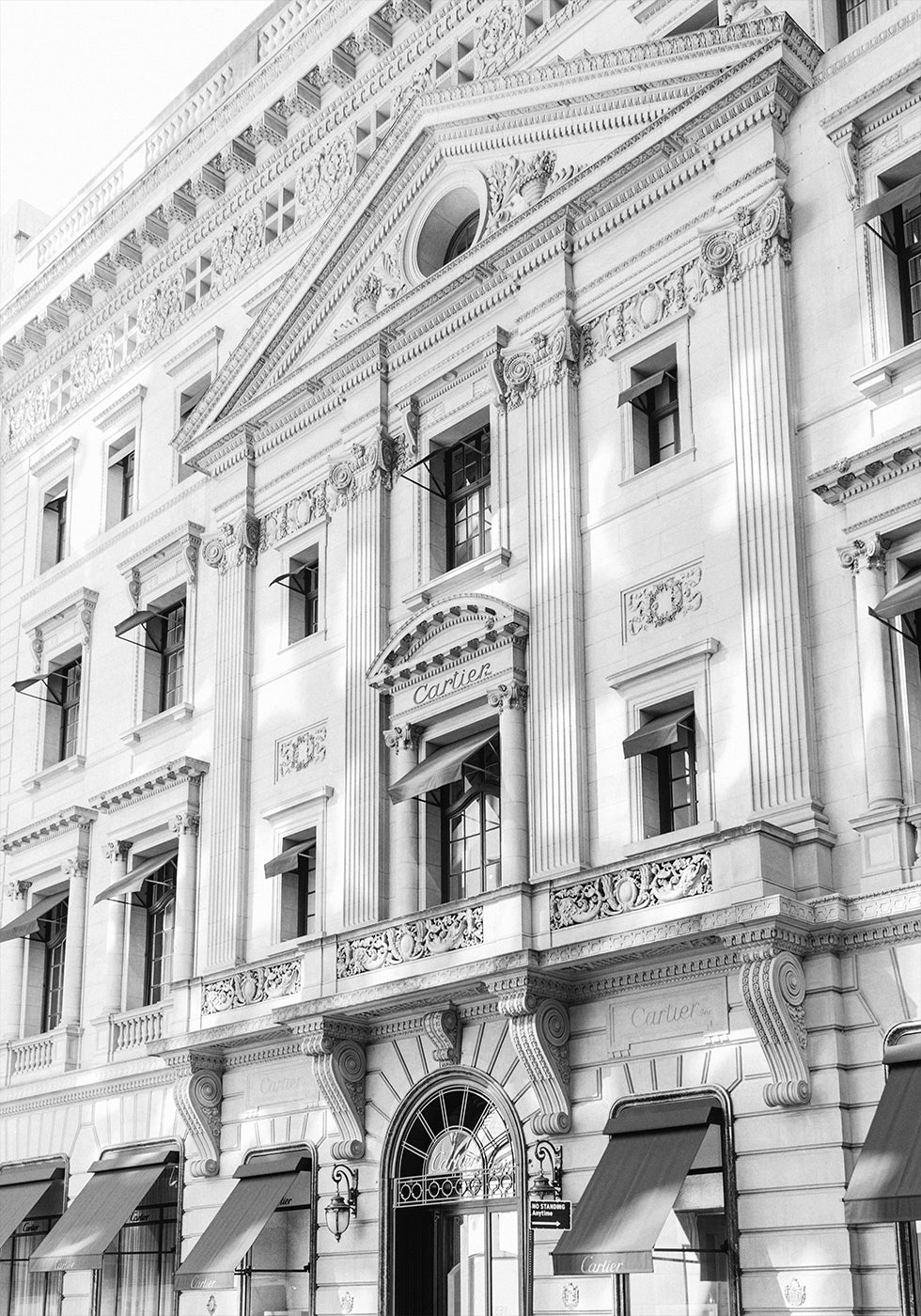 Černobílý plakát Cartier New York Boutique