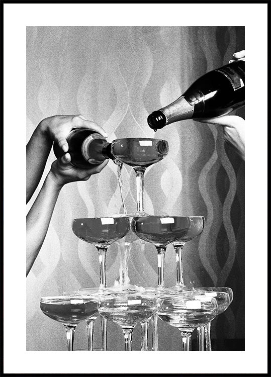 Champagne Glasses Print Plakat - Posterbox.dk