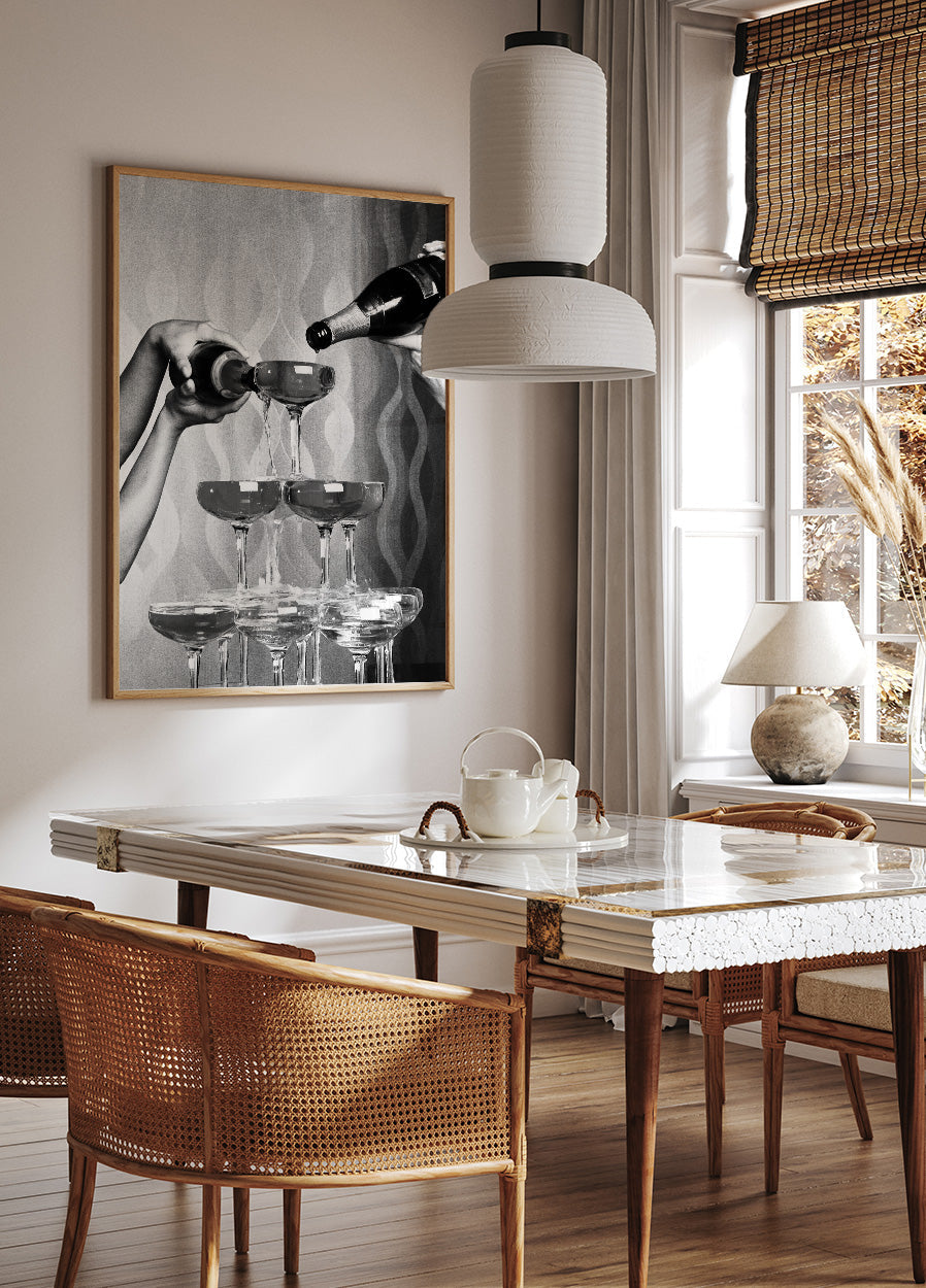Champagne Glasses Print Plakat - Posterbox.dk