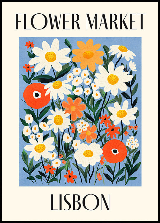 Květinový trh Lisabon Portugalsko Plakát