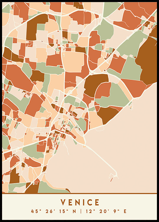 Black Maps Earth Tones 91 Plakát