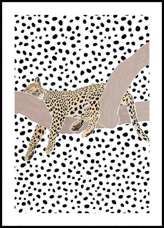 Plakát Leopard Spící Puntíky