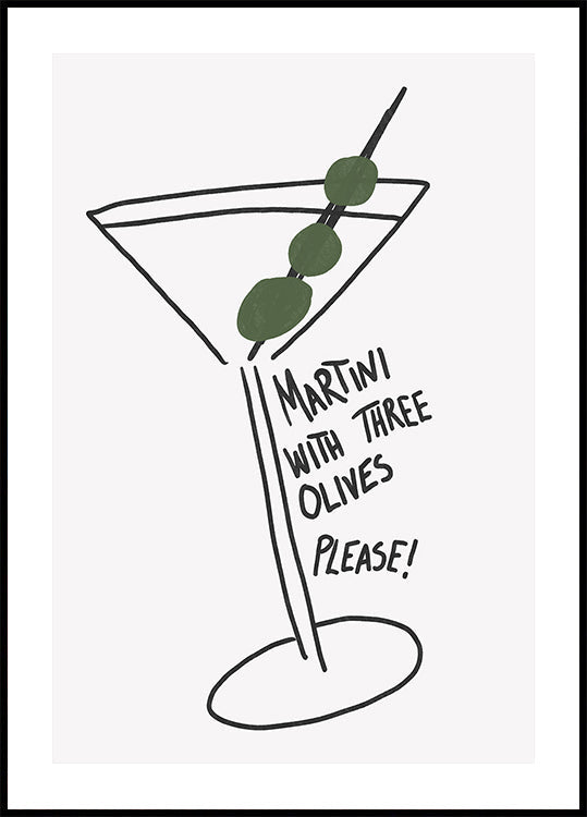 Plakát Olive Trio Martini