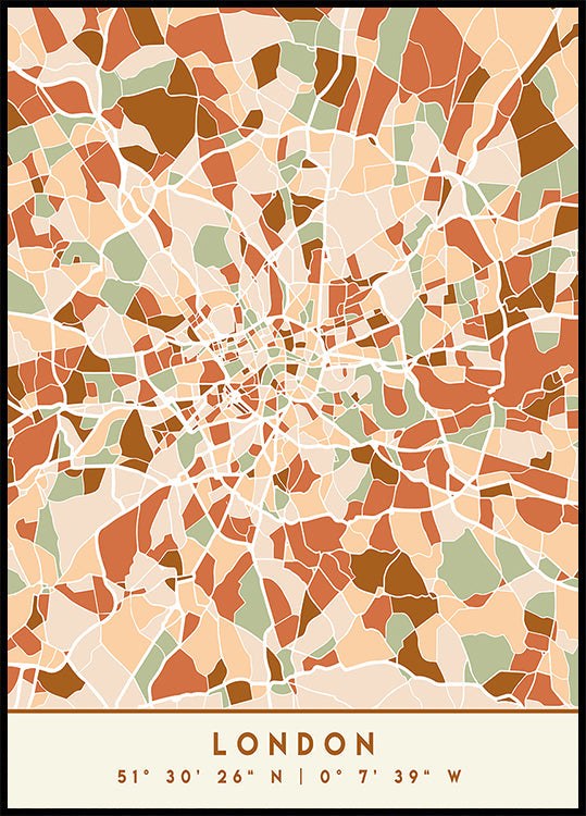 Plakát Black Maps Earth Tones 41