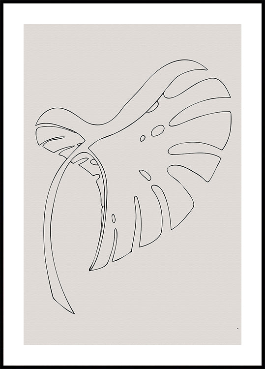 Monstera Bent Béžový plakát