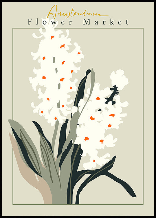 Květinový trh Amsterdam Hyacint plakát