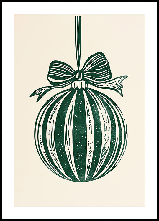 Christmas Ornament Green Illustration Plakat
