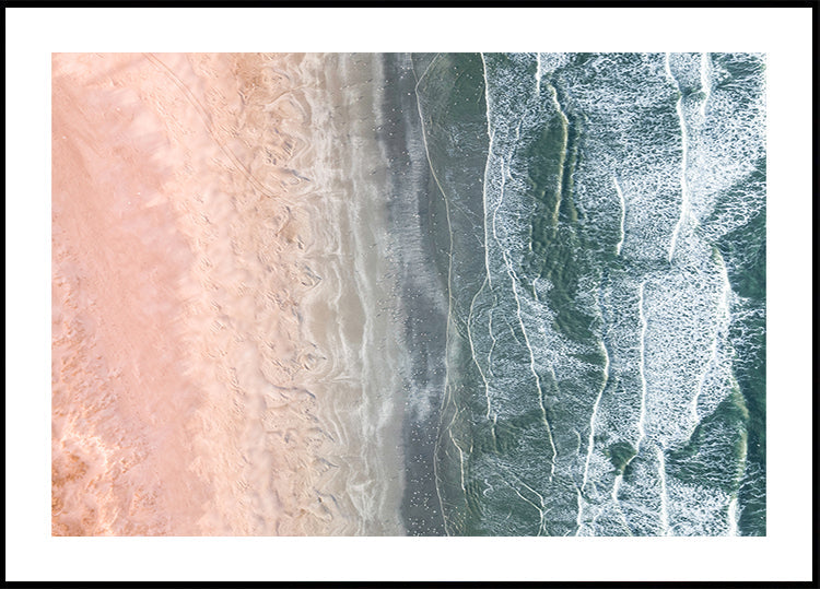 Růžové a modré pobřežní plakát