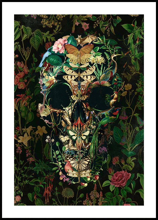 Plakát Papillon Skull