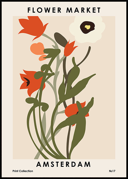 Květinový trh Amsterdam plakát