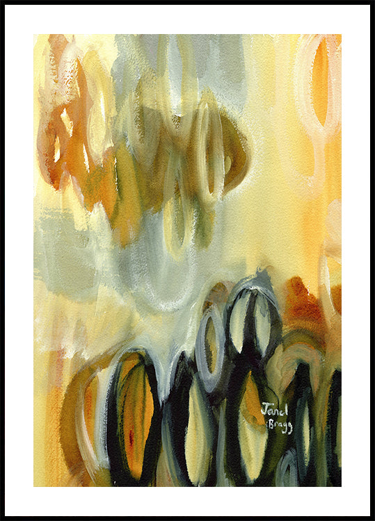 Abstrakt s ovály a zlatem (NOVINKA)