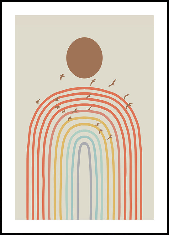 Stylizovaná duha s vrstveným pastelem (NOVINKA)