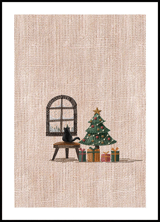 Plakát Kočka v útulném pokoji