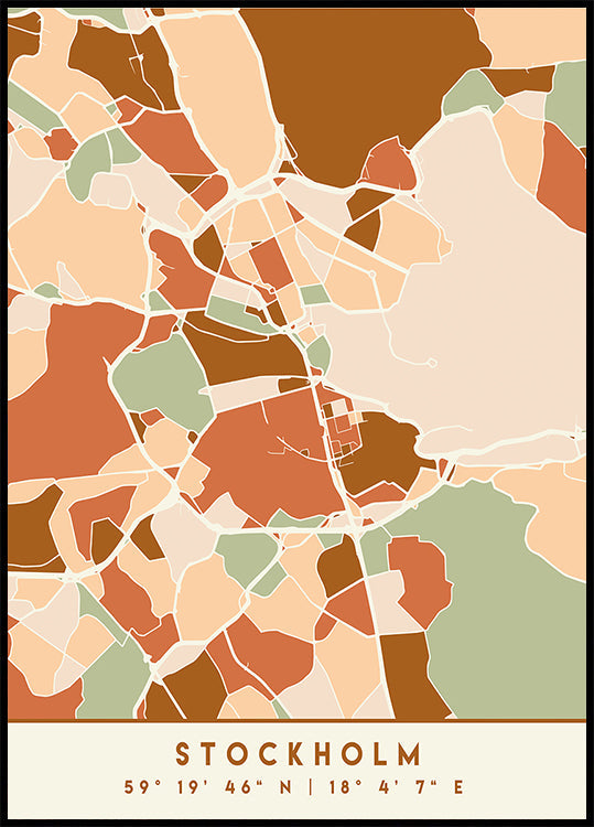 Black Maps Earth Tones 83 Plakát