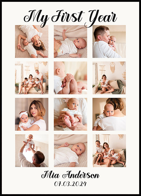 Můj první rok Photo Collage Plakát