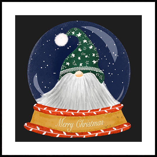 Vánoční Santa Gnome Snow Globe - Veselé Vánoce plakát