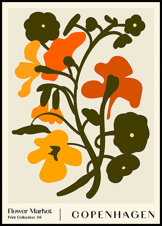Květinový trh. Kodaňský plakát