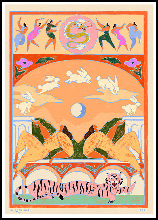 Plakát Králík skáče přes měsíc