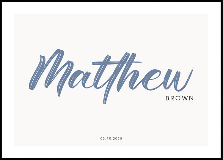 Personalizovaný minimalistický plakát se jménem dítěte