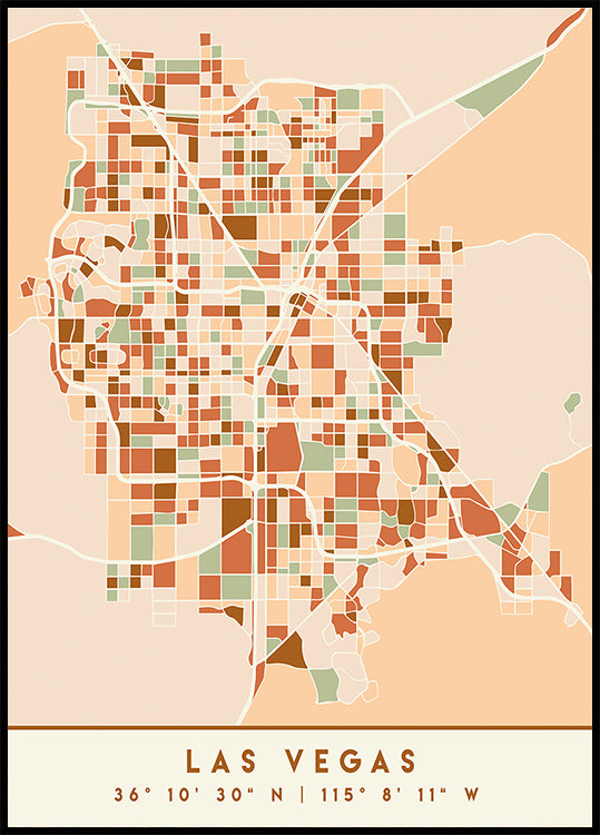 Plakát Black Maps Earth Tones 38