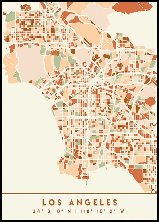 Plakát Black Maps Earth Tones 42