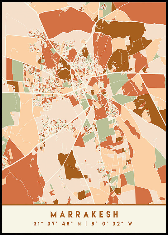 Plakát Black Maps Earth Tones 47