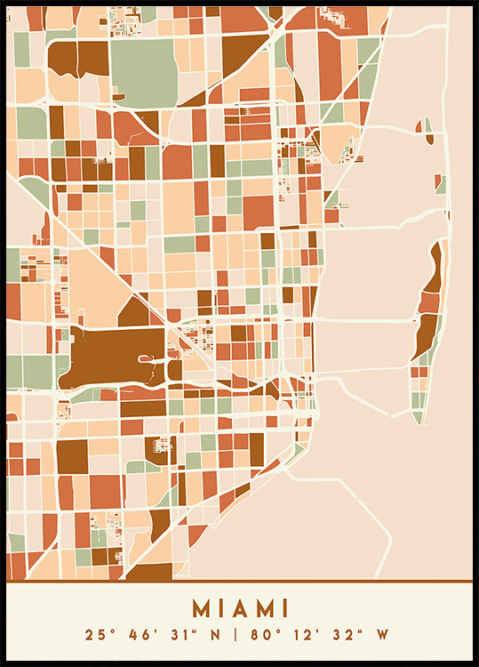 Plakát Black Maps Earth Tones 53