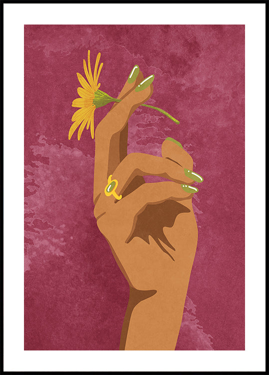 Kouření květin plakát