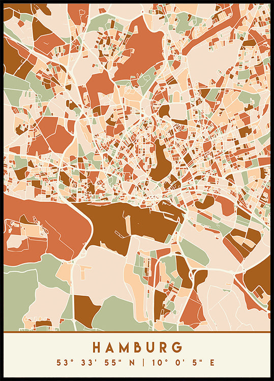 Plakát Black Maps Earth Tones 31