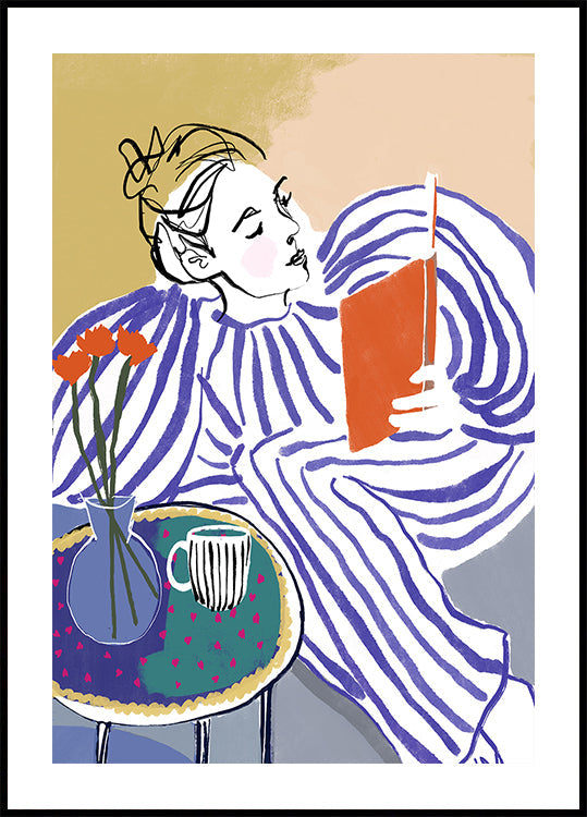 Útulný čtenářský koutek plakát