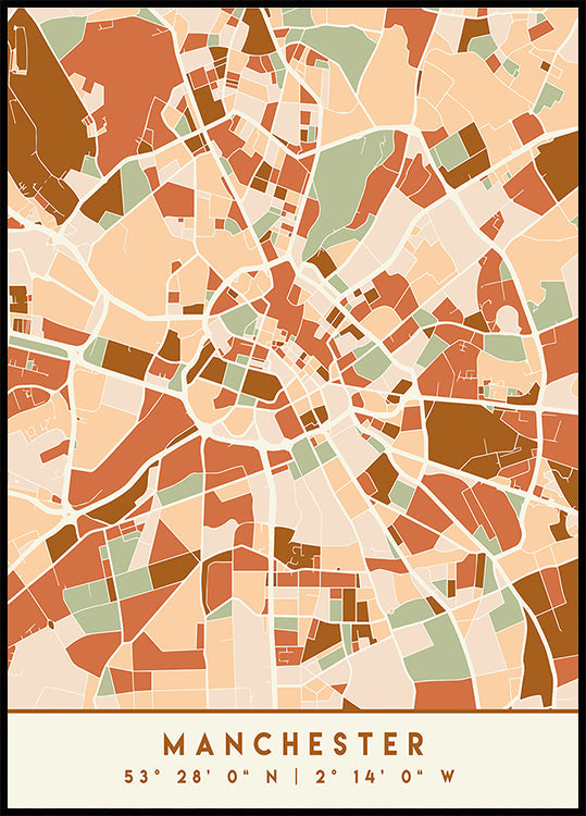 Black Maps Earth Tones 45 Plakát