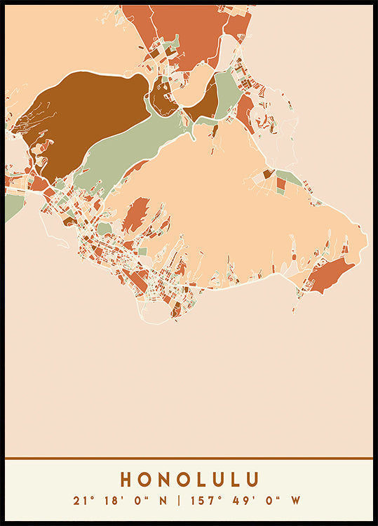 Black Maps Earth Tones 33 Plakát