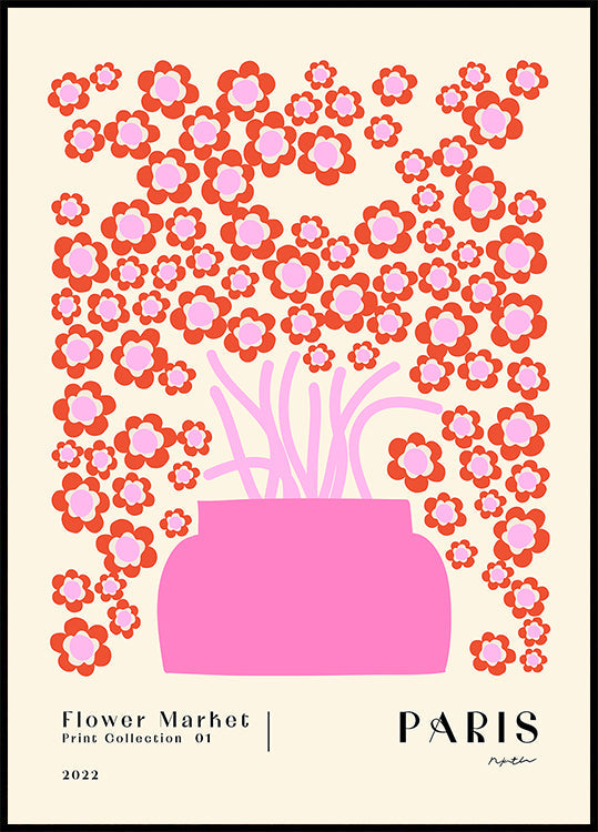 Květinový trh. Paříž plakát