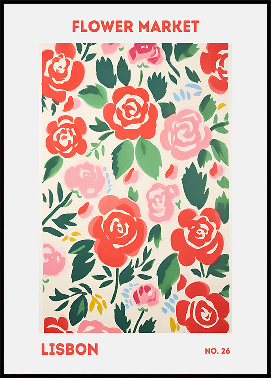 Květinový trh Lisabon plakát