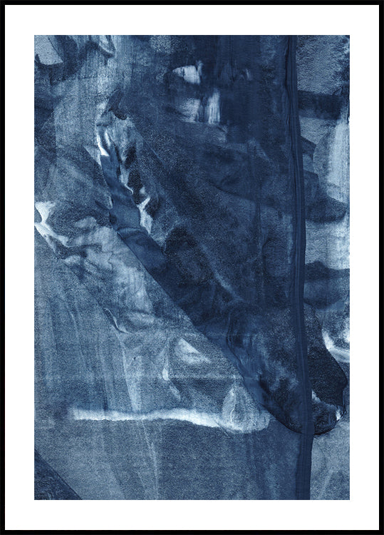 Modrá textura tekoucí vertikální čáry plakát