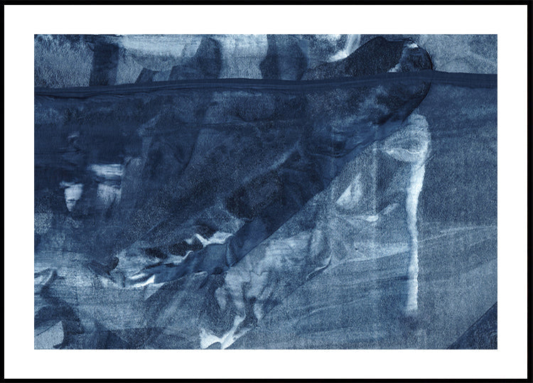 Modrá textura tekoucí vertikální čáry plakát